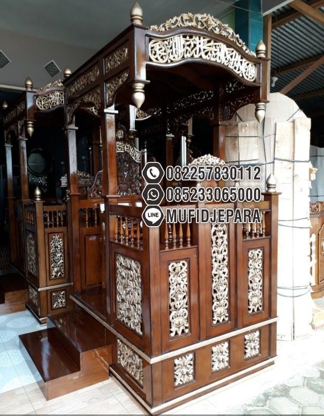 Desain Mimbar Kayu Standar Masjid Besar