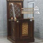 Mimbar Masjid Minimalis Arabic Podium Kayu Jati