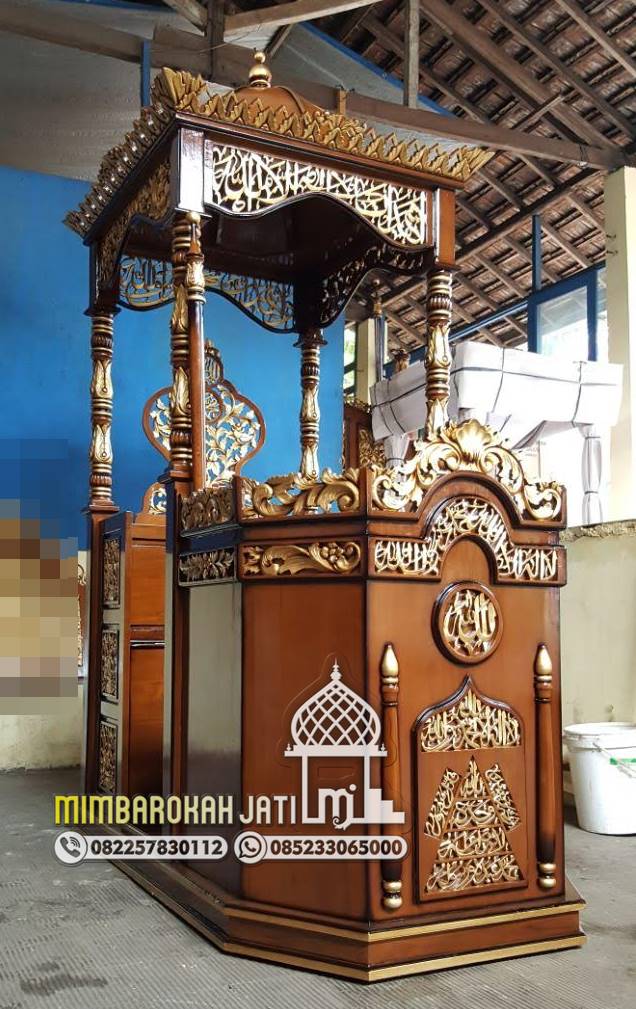 Mimbar Podium Masjid Ukir Jepara Ready Stock