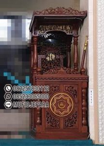 Mimbar Kayu Minimalis Pesanan DKM Masjid Tulungagung