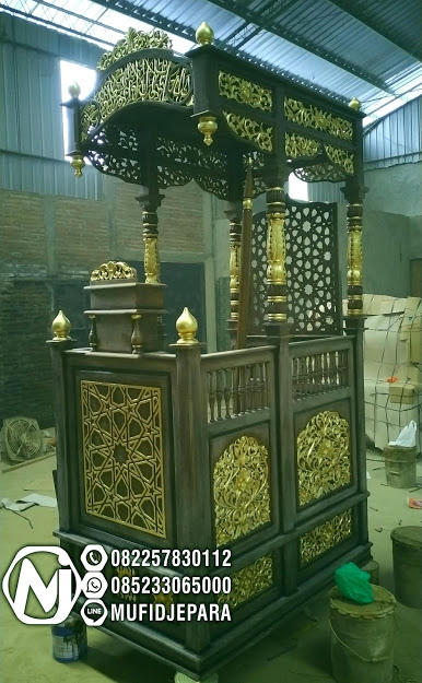 Model Podium Mimbar Kubah Klasik Mewah Pesanan DKM Masjid Depok