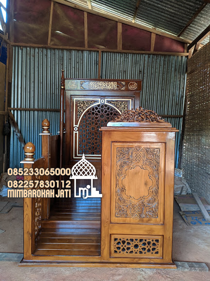 Harga Podium Mimbar Ukiran Kaligrafi Pesanan Masjid Sukabumi