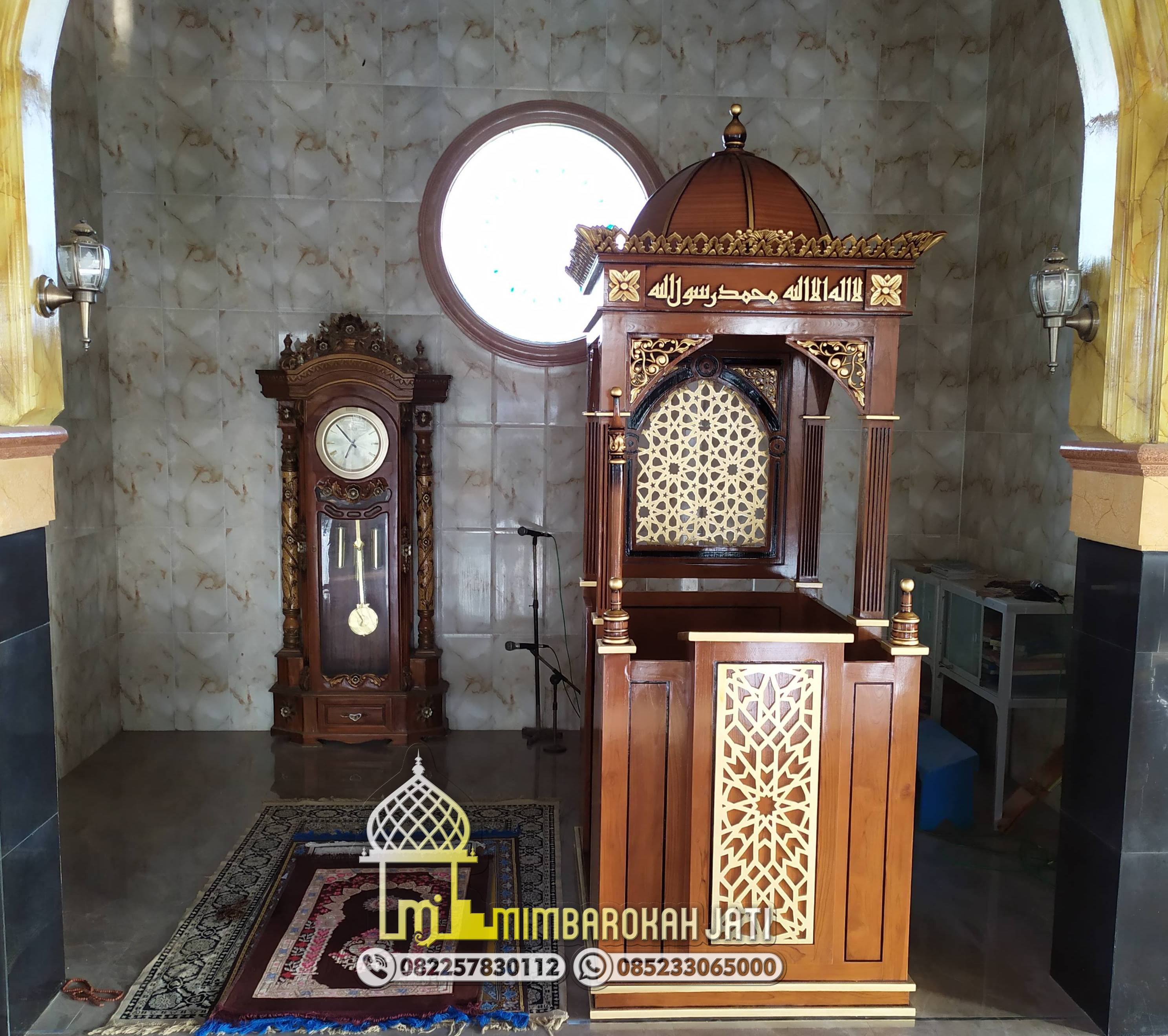 Mimbar Kayu Minimalis Arabic Pesanan Masjid