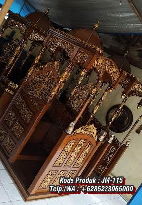 Harga Mimbar Kayu Ukiran Kaligrafi Pesanan Masjid Agung Kaliwungu Kendal