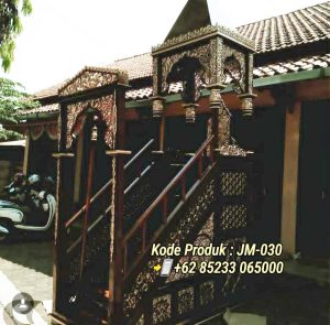 Desain Mimbar Kayu Podium Minimalis Masjid Agung