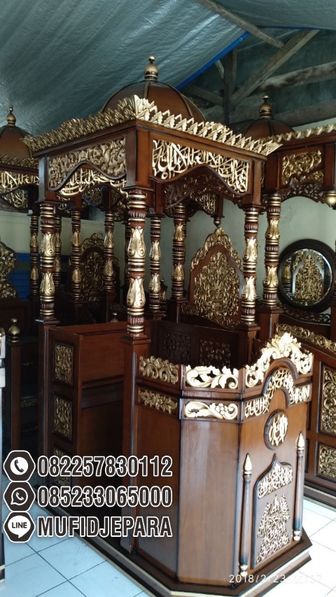 Model Mimbar Masjid Jati Jepara Terbaru